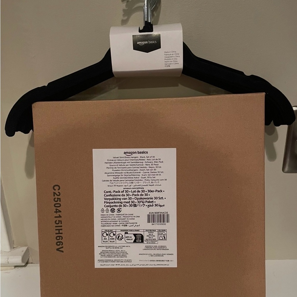 Amazon Basics Black Non-Slip Hangers